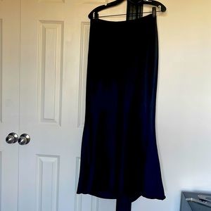 Black long satin dress